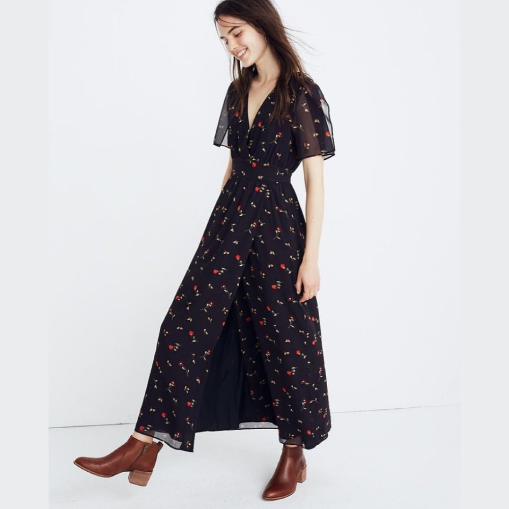 Madewell Tulip-Sleeve Maxi Dress in Sweet Blossoms